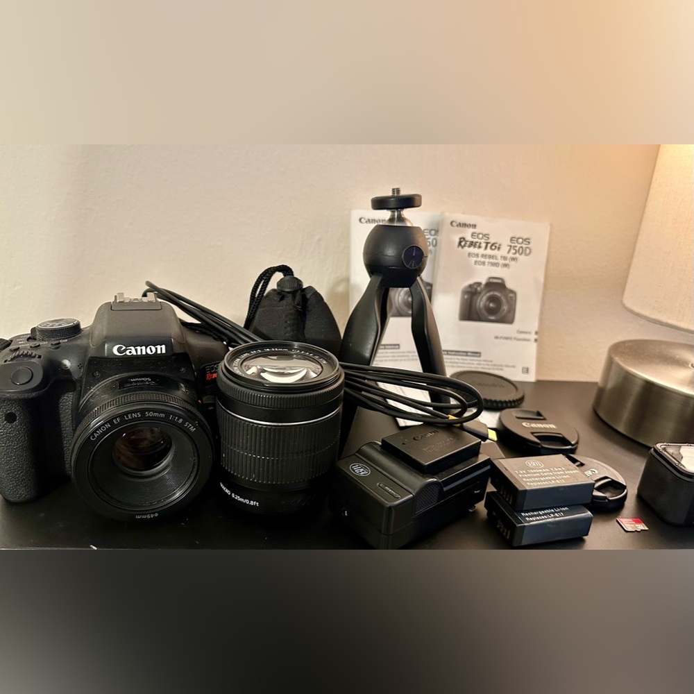 Canon EOS Rebel T6i Camera Bundle! 18-55mm Lens + 50mm f/1.8 + FREE GoPro & MORE